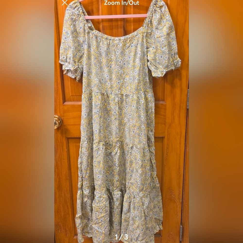 J. Crew Yellow Floral Maxi Dress